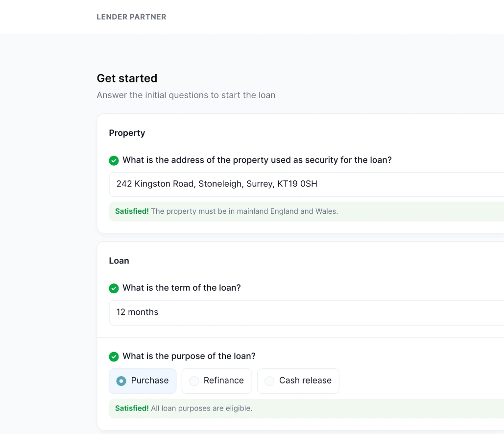Get started — initial indicative offer